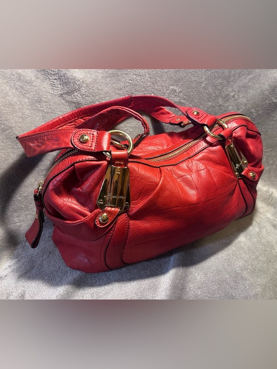b. makowsky Handbags - B. Makowsky Red Leather Slouchy Shoulder Satchel w/ Gold Hardware